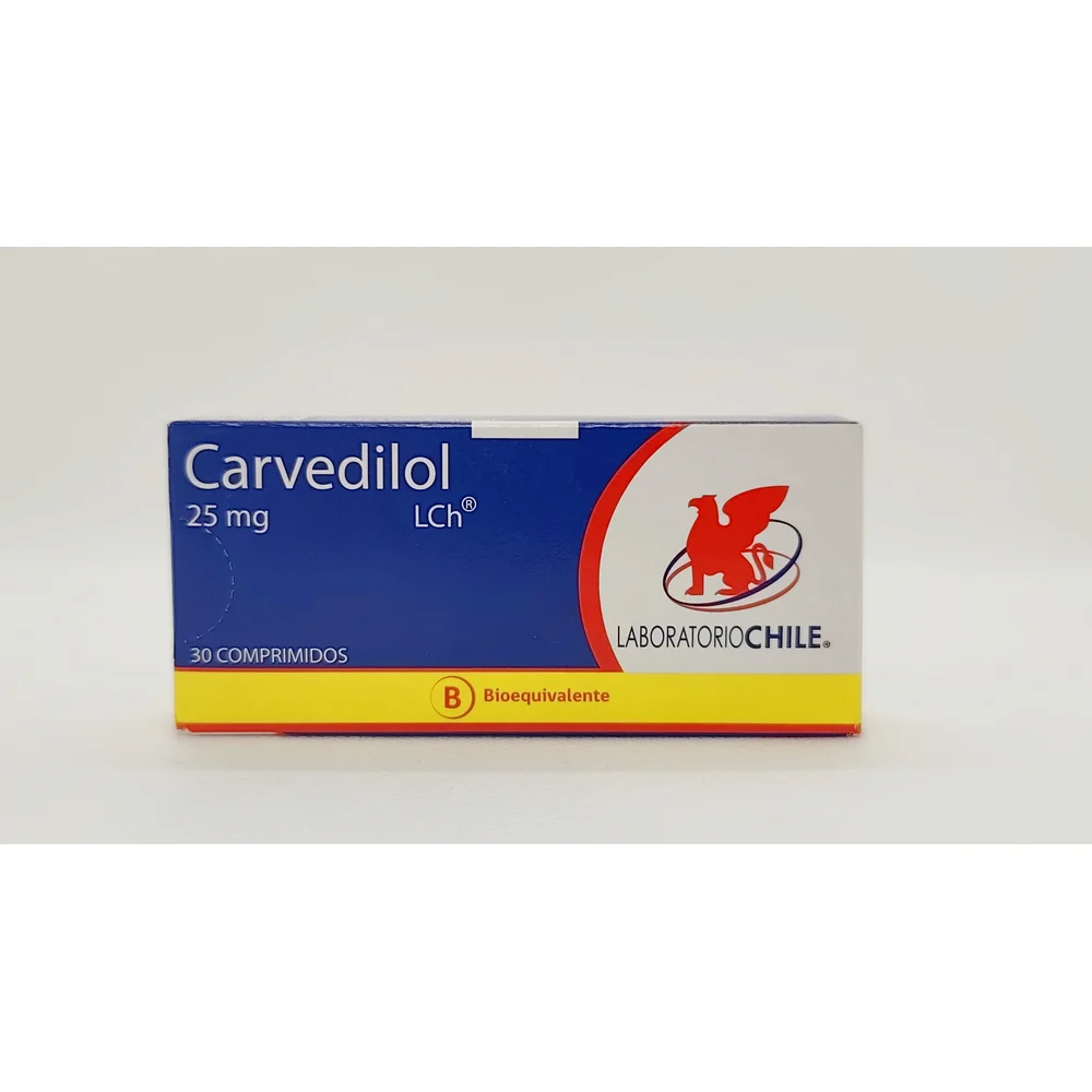 CARVEDILOL 25 MG CJ X 30COMPRIMIDOS