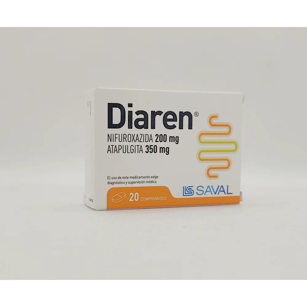 DIAREN NIFUROXAZIDA 200 MG /ATAPULGITA 350 MG CJ X 20 COMP.