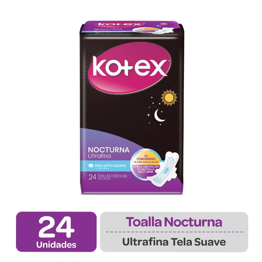 KOTEX NOCT DISCRETA TELA SUAVE X 24