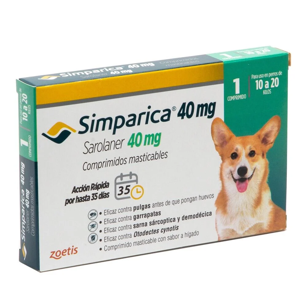 SIMPARICA 40MG.10.1A 20KG.1COM.