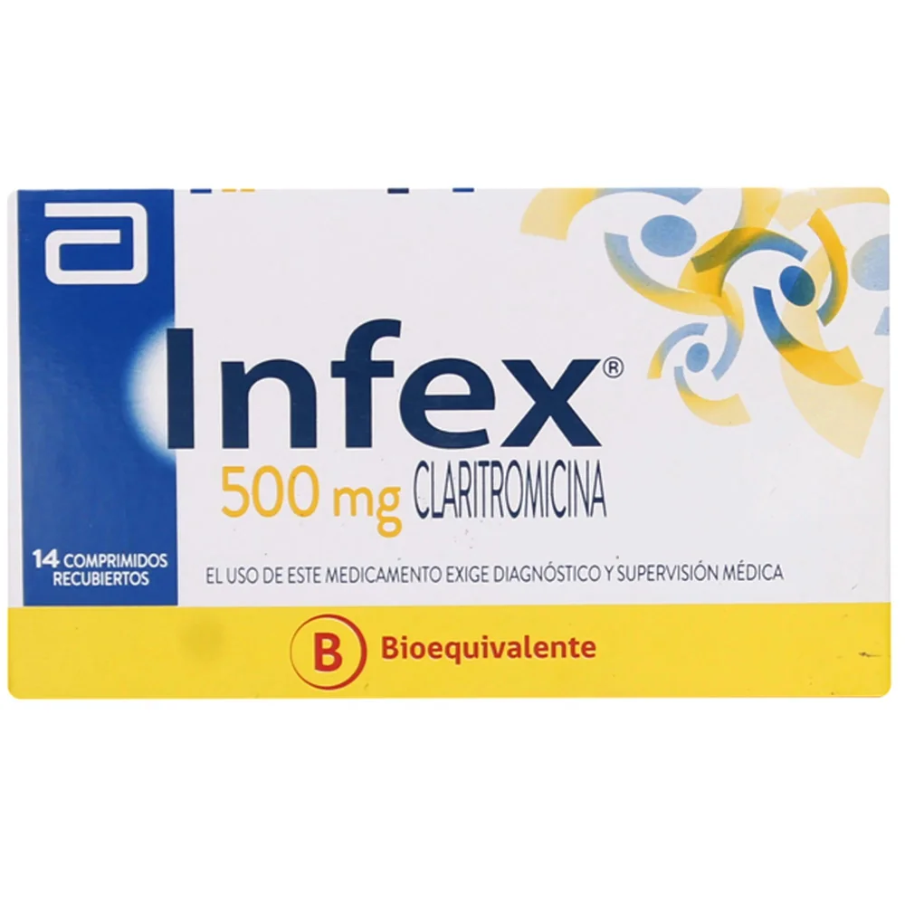 INFEX 500 MG X 14 COMP RECUBIERTOS (CLARITROMICINA)